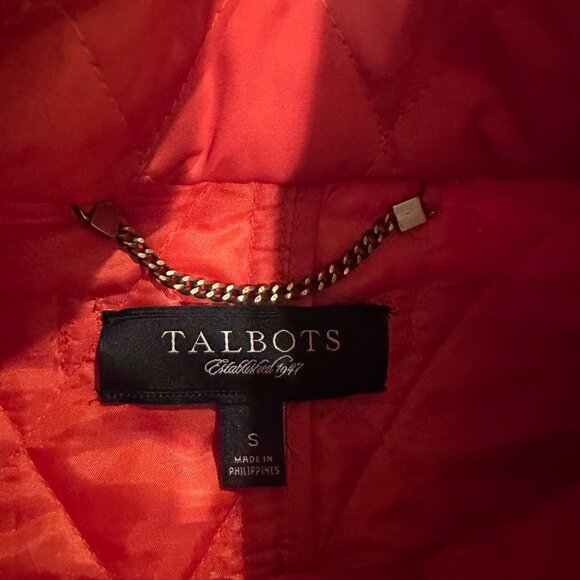TALBOTS WOMENS BRIGHT ORANGE QUILTED JACKET SMALL - Picture 7 of 8